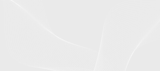 Futuristic gray white abstract background. shining wave lines pattern for banner, wallpaper, cover. Vector illustration