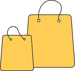 Yellow-colored Twin Shopping carry bags 
