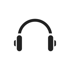 headphones isolated on white background icon flat simplified minimalistic music