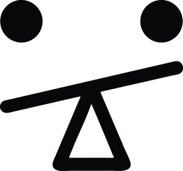 Seesaw icon. Depicting balance and unbalance icon