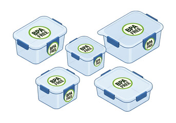 Stack of labeled food containers, suggesting meal prep or food storage.