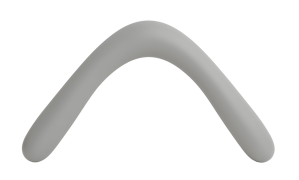 Simple grey boomerang looks peaceful and still