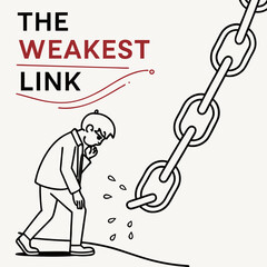Abstract Chain Breaking Concept Vector – Weakest Link, Failure, Risk Management Illustration