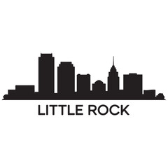 Fototapeta premium Little Rock skyline silhouette. Black Little Rock city. Vector black silhouette. with white background