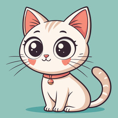 Cat T-Shirt Design with Cute Cat Icon – Minimalist Feline Logo, Kitty Illustration for Apparel, Pet Brand, Merchandise, or Stickers, Black and White Cat Art for Print and Digital Use

