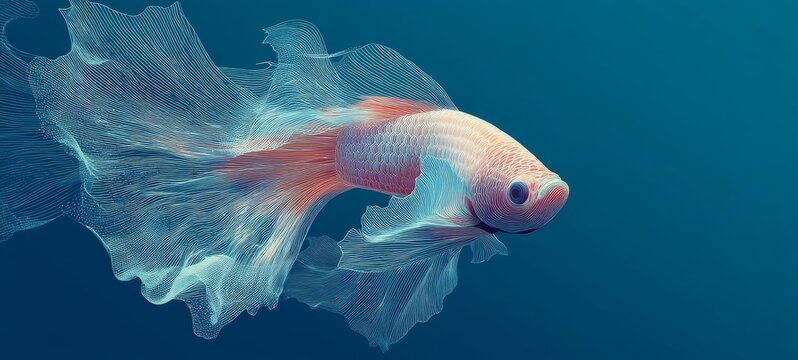 Minimalistic poster design for upcoming film event titled "Betta Fish", featuring abstract modern artwork with colorful aquatic and surreal themes