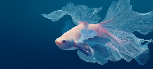 Minimalistic poster design for upcoming film event titled "Betta Fish", featuring abstract modern artwork with colorful aquatic and surreal themes