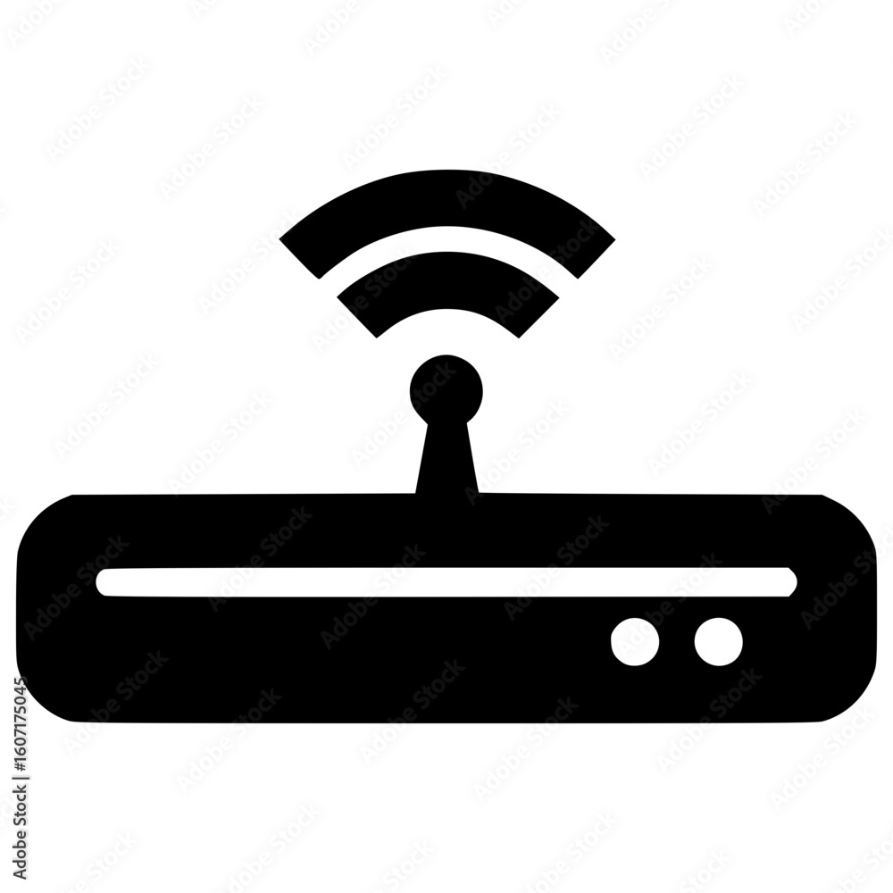 Poster wireless router icon for digital connectivity and network access