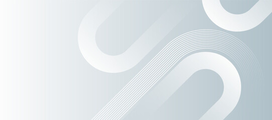 White Minimal Abstract Background. Modern shiny white diagonal rounded lines pattern. Minimal geometric.