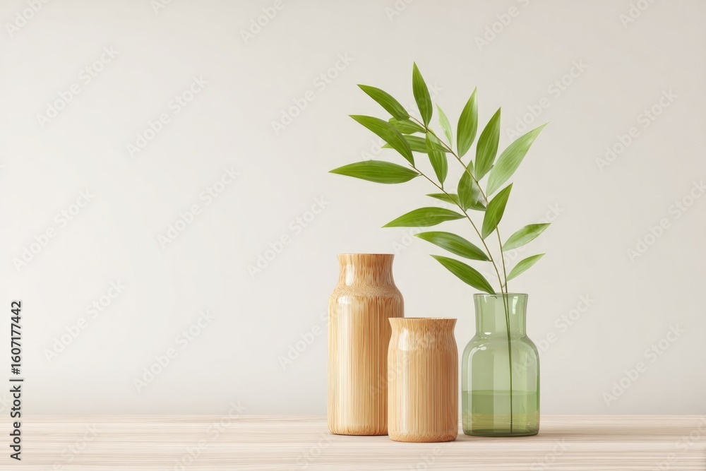 Aufkleber eco-friendly alternatives to plastic in minimalistic setting clean composition with ample copy space