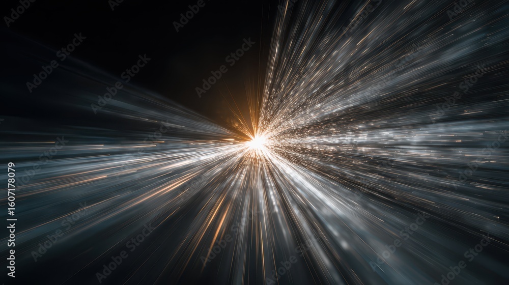 Poster dramatic burst of light from camera flash creating artistic light effect