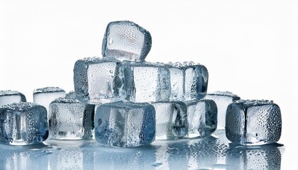 ice cubes white background
