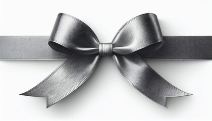silver ribbon isolated on white background