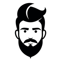 Black and White of a Man's Face with Beard and Hair Styling