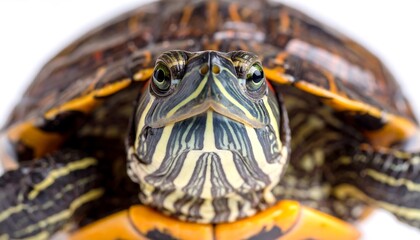 Obraz premium Close-up of a turtle's head and shell