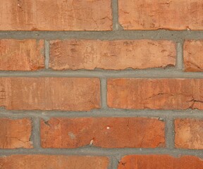 Texture of red brick wall as background, closeup