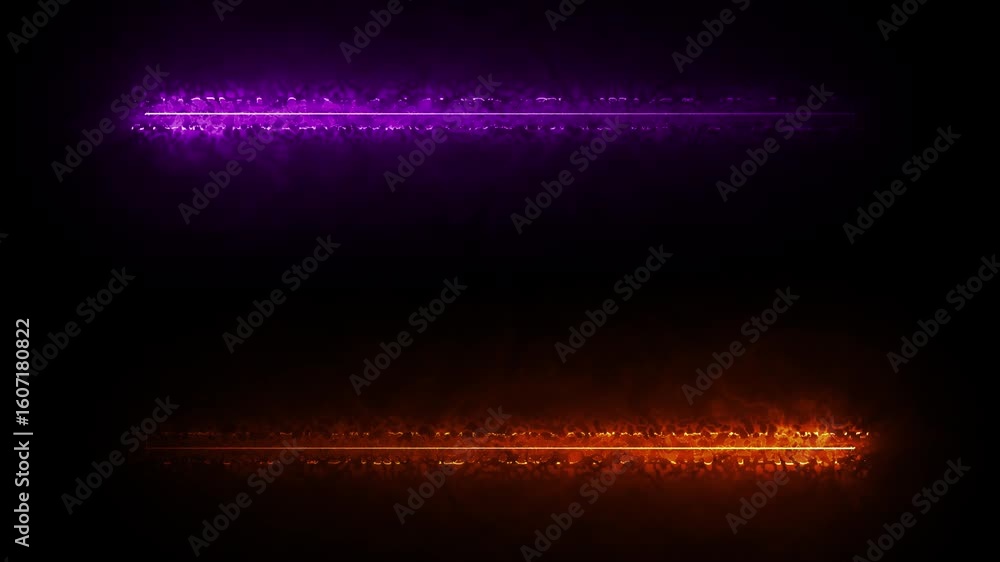 Poster neon fire frame with two tone neon color 4k video motion graphic isolated on transparent background.