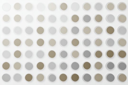 flat layout of circular grid repeating with minor variation tonal contrast and space at top edge