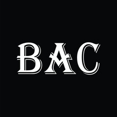 BAC abstract letter logo design. This logo is designed by three abstract letters