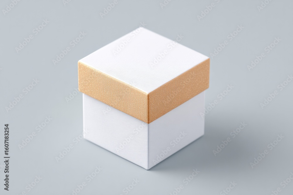 Poster minimalist image of mooncake packaging mockup placed on soft grey background with copy space to righ