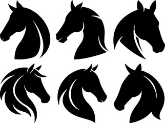 Horse Head Silhouette | Minimalist Black and White Vector Design