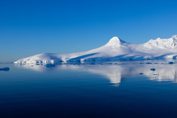 Antarctica snow capped mountains