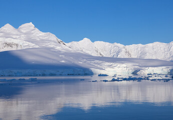 Antarctica snow capped mountains