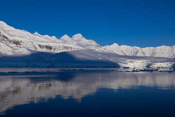 Antarctica snow capped mountains