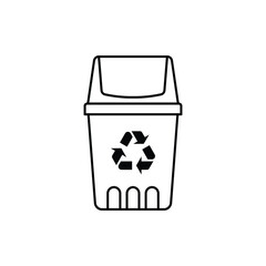 Trash recycle can outline icon vector design