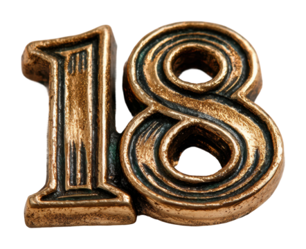 Celebrating milestone age 18 birthday party decorations event festive view isolated on transparent background