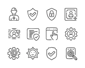 Collection of security and user management line icons © RanjanKumar