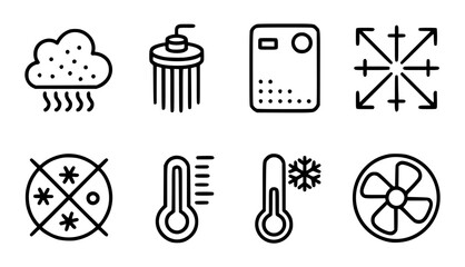 Weather and temperature icons cloud rain