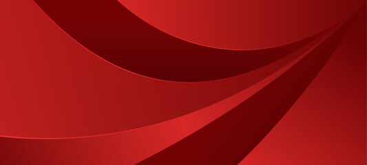 Abstract red gradient wave background with wave halftone. Modern dark red wide banner design. Suit for poster, banner, cover, website, flyer. Vector illustration