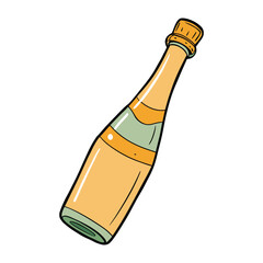 An open champagne bottle with bubbles fizzing out, symbolizing celebration, joy, and special moments. Perfect for parties, toasts, and festive occasions.

