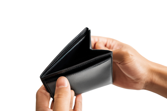 Empty wallet held in hands
