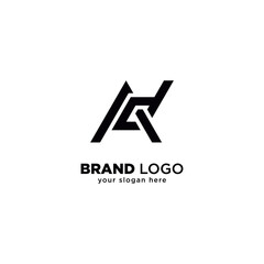 Modern Unique A and D Letter Monogram Logo with White Background.