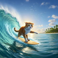 Obraz premium Striped Bengal tiger, a wild feline predator, in the water