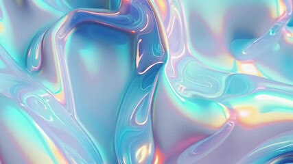 4k seamless loop close-up jelly soft texture surface, iridescent pastel blend purple, orange, blue, subtle motion light refraction, modern biomorphic digital art, 2000s silicone gloss, fluid gradient - Powered by Adobe