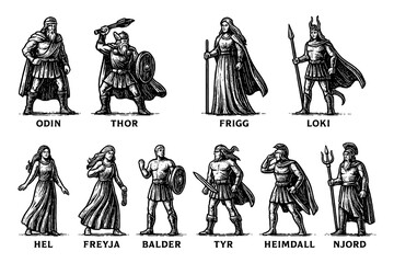 Norse Gods And Goddesses Detailed
