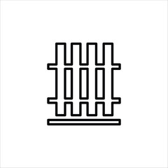 Fence For Protection. simple line icons vector