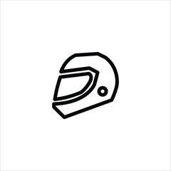 Helmet for protection. simple line icons vector