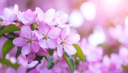 Pink blossoms in soft light