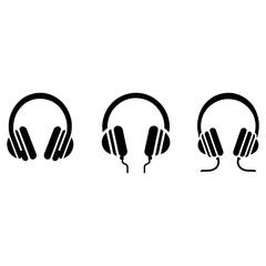 Fototapeta premium Headphone silhouette vector design,