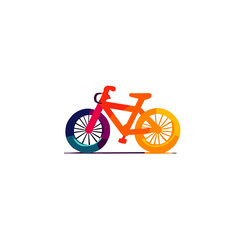 Colorful bicycle illustration in modern flat design style  