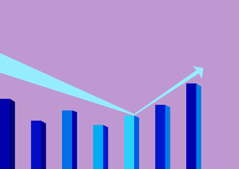 business graph on a white background