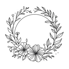 Elegant floral wreath design perfect for wedding invitations, branding, and feminine projects