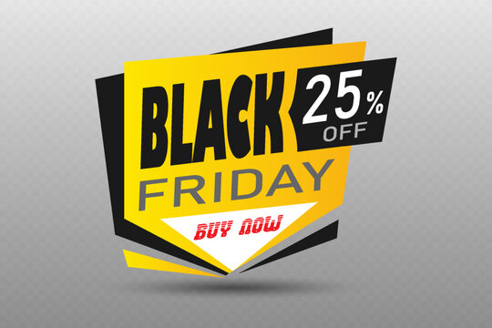 Black Friday sale banner with special offer in geometric style.