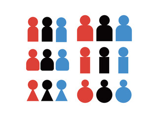 カラフルな人物のアイコンのイラストのセット