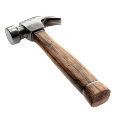 Hammer with wooden handle, on black background, for DIY & handcraft projects