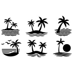vector illustration of a tropical island